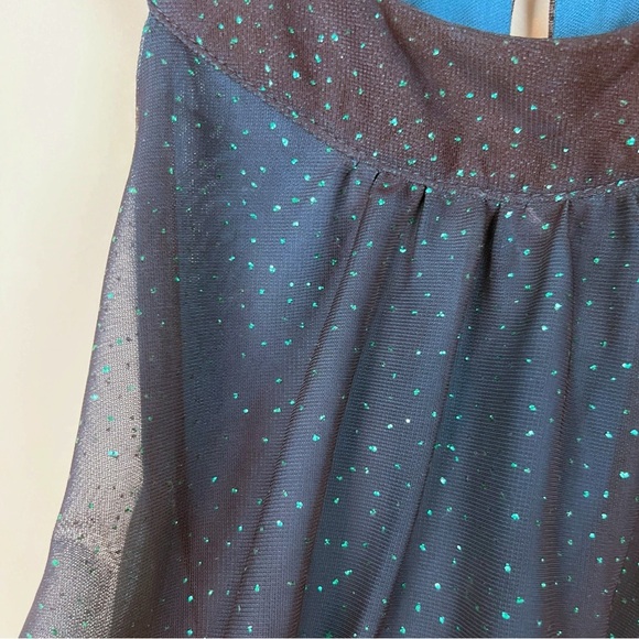 Venus Halter Neck Ombré Sheer Maxi Dress Glitter Fairycore Large Green Sparkly L - Picture 9 of 16